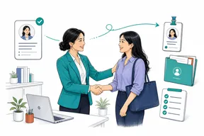 HR welcoming a new hire whose candidate record moves into onboarding