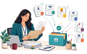 Documents and letters illustration