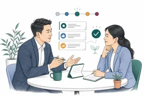Manager and employee having a continuous feedback discussion