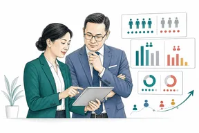 Executives reviewing team performance insight charts