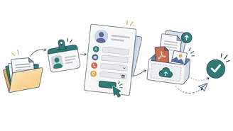 Process illustration showing pre-joining data and document collection