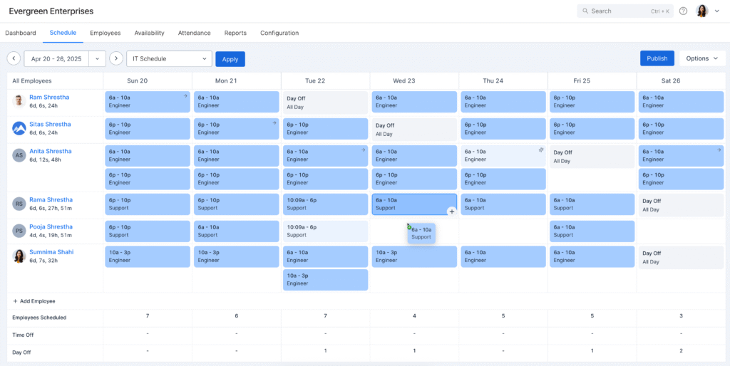 Shift Schedule